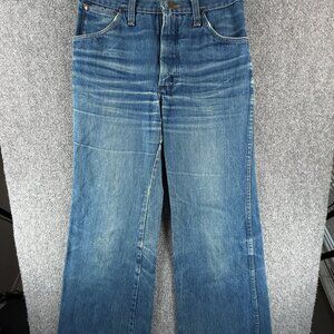 VTG Wrangler Bluebell Denim Jeans Scotland Made Flare Bell Bottom ACTL 28X31